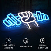 Barbell Weightlifting Neon Signs