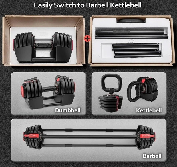 Adjustable Dumbbell Set 3-in-1