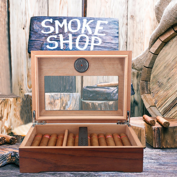 Cigarette Humidor Wood Case
